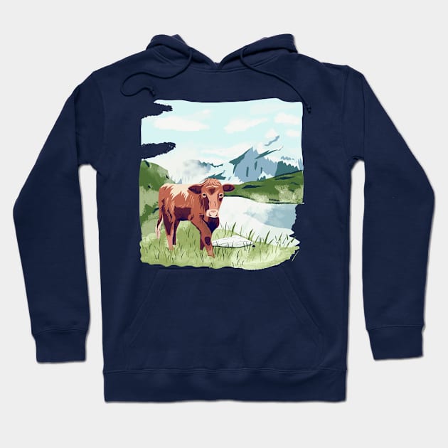 Cow Hoodie by minniemorrisart